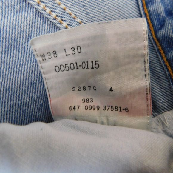 Vintage Levis 501xx 90s Jeans Size 38x30 Cotton Denim Button Fly Casual Pants - Picture 2 of 16